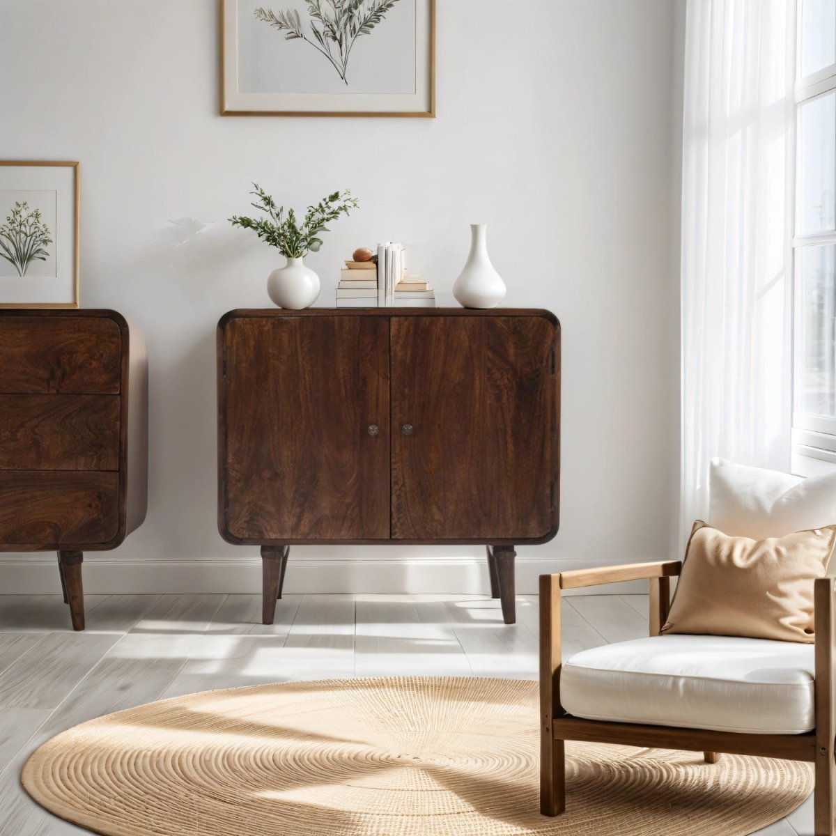 Franklin Dark Mango Wood 2 Door Sideboard - Joe’s Haven
