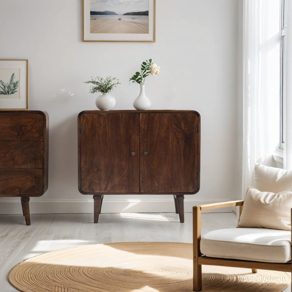 Franklin Dark Mango Wood 2 Door Sideboard - Joe’s Haven