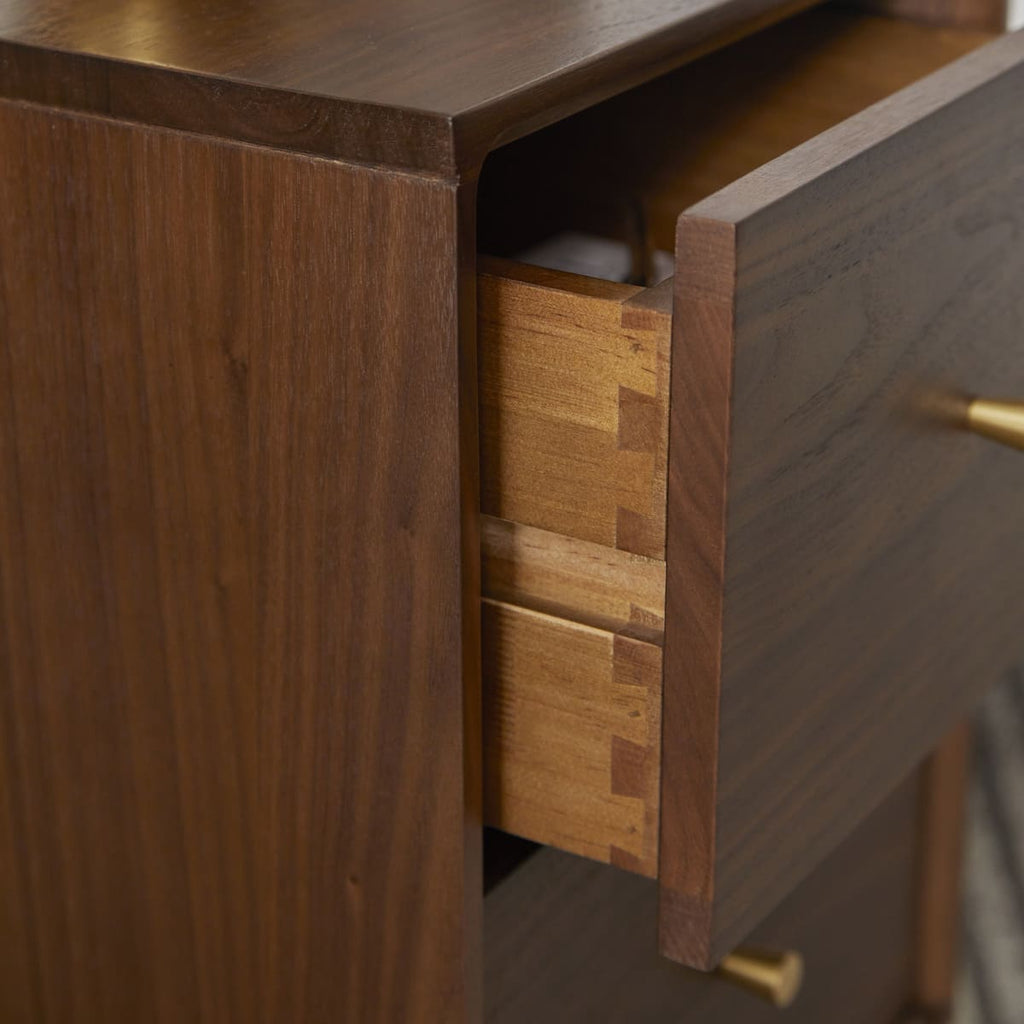 Wright Narrow Walnut Bedside Table - Joe’s Haven