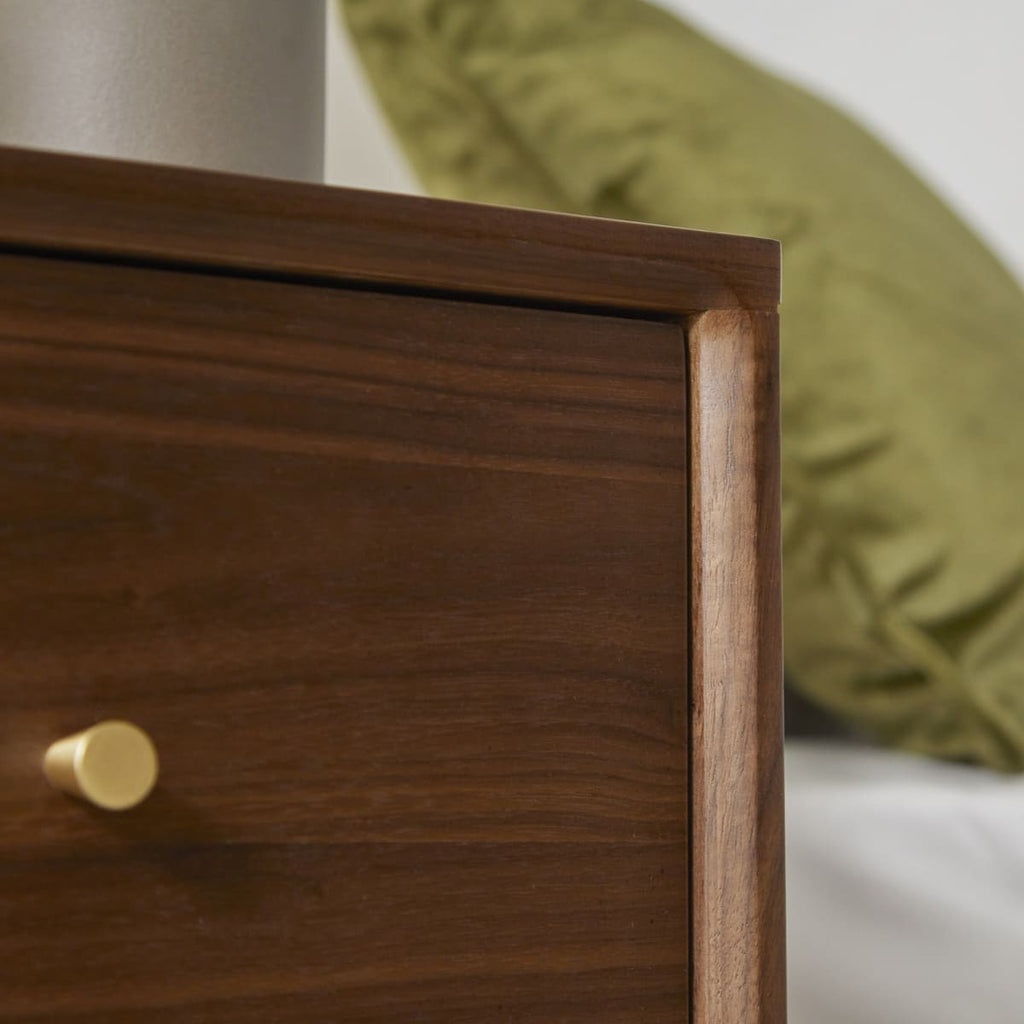 Wright Narrow Walnut Bedside Table - Joe’s Haven