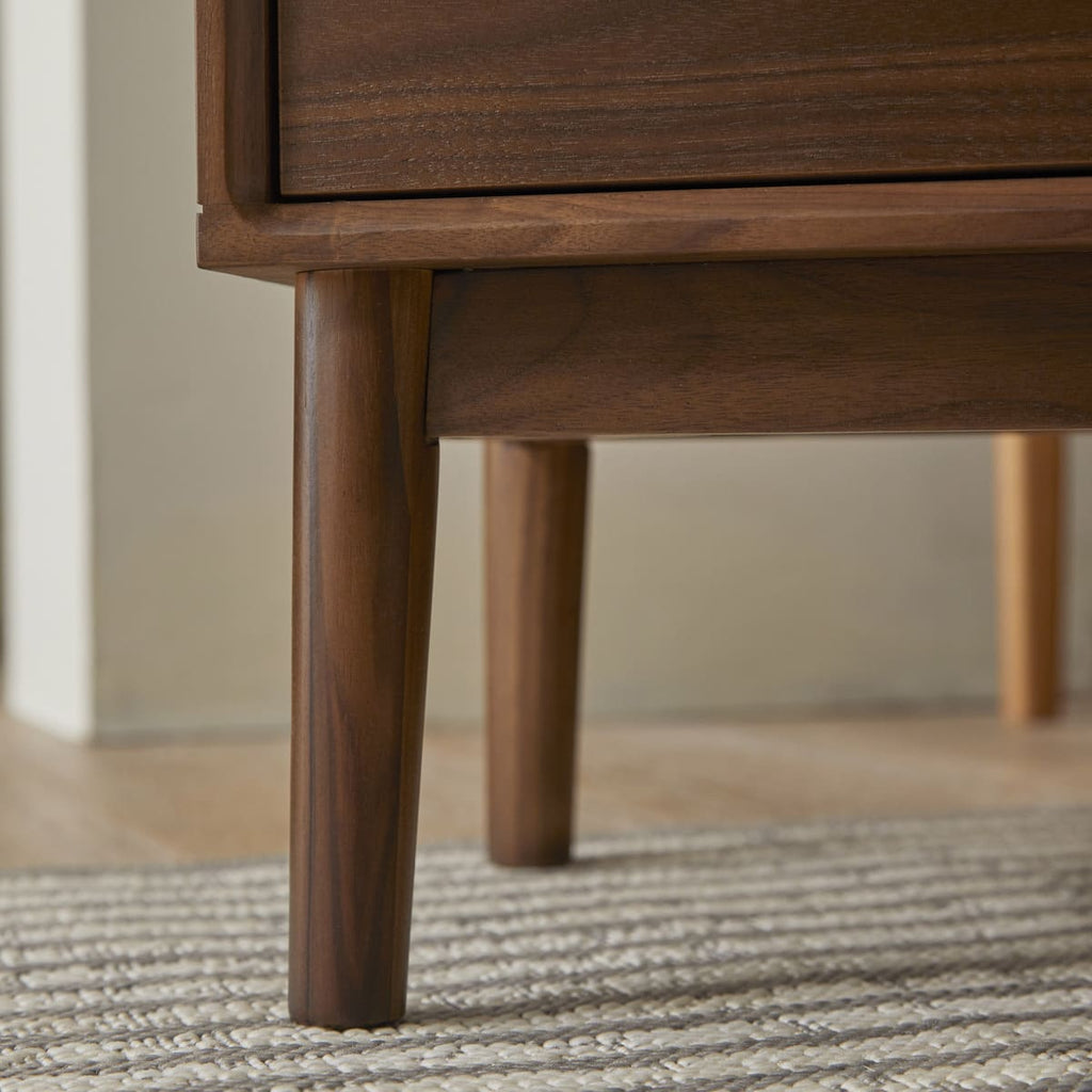 Wright Narrow Walnut Bedside Table - Joe’s Haven