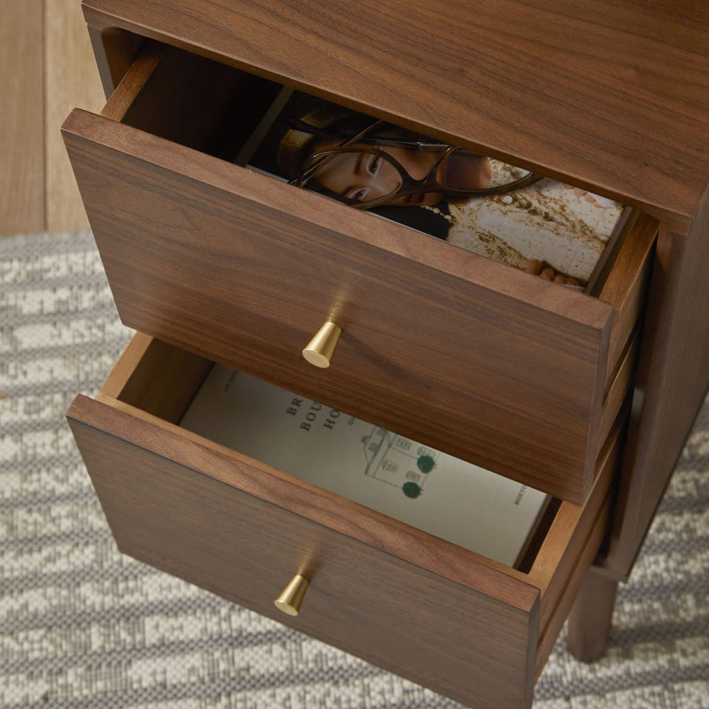 Wright Narrow Walnut Bedside Table - Joe’s Haven