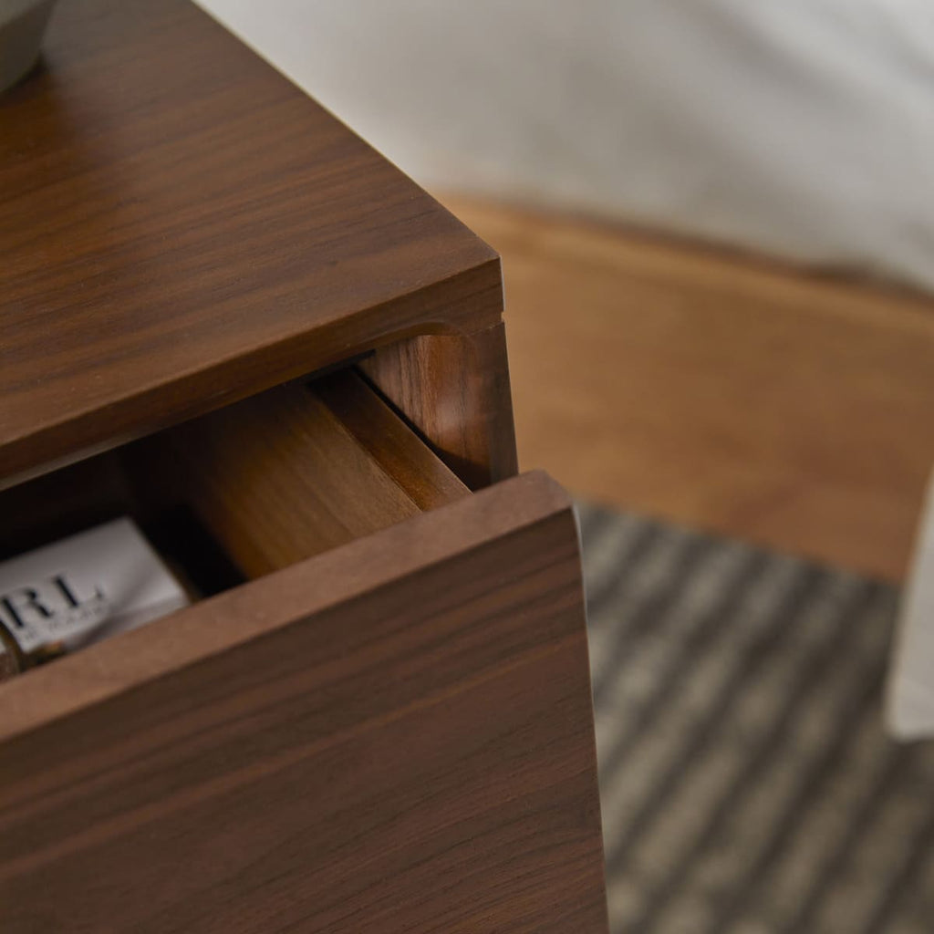 Wright Narrow Walnut Bedside Table - Joe’s Haven
