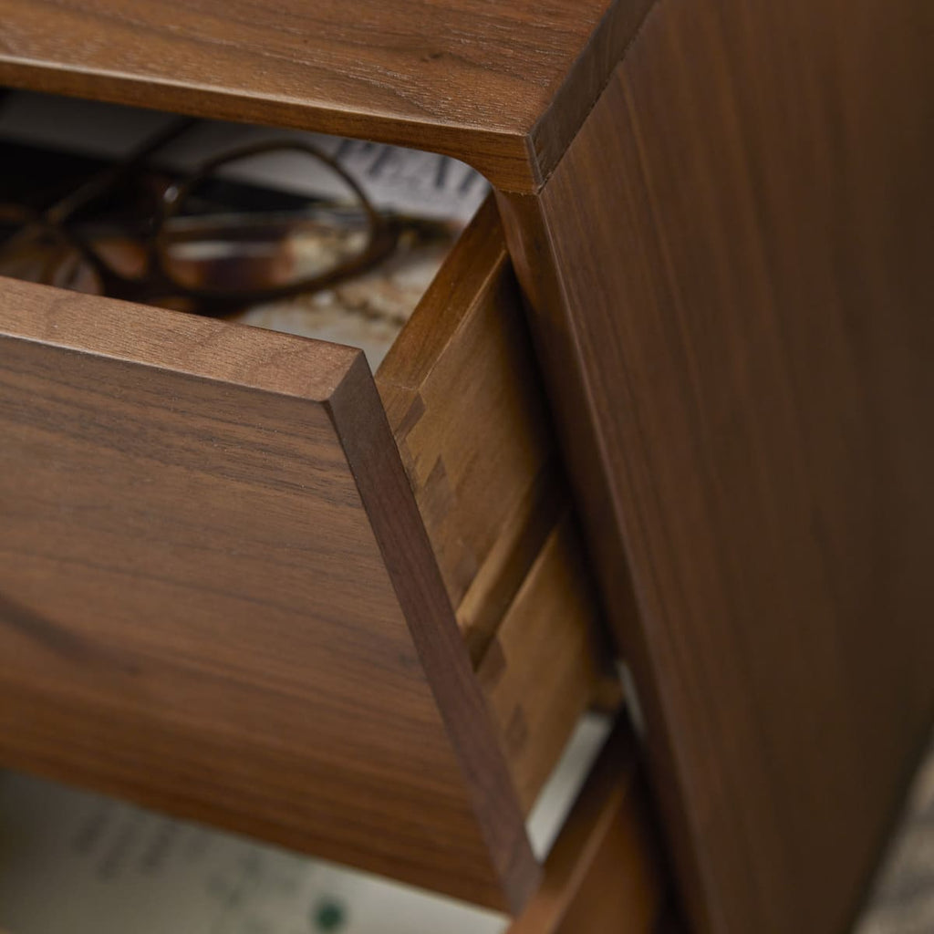 Wright Narrow Walnut Bedside Table - Joe’s Haven