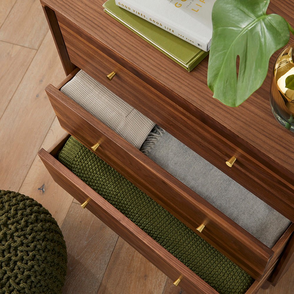 Wright Walnut Chest of 3 Drawers - Joe’s Haven