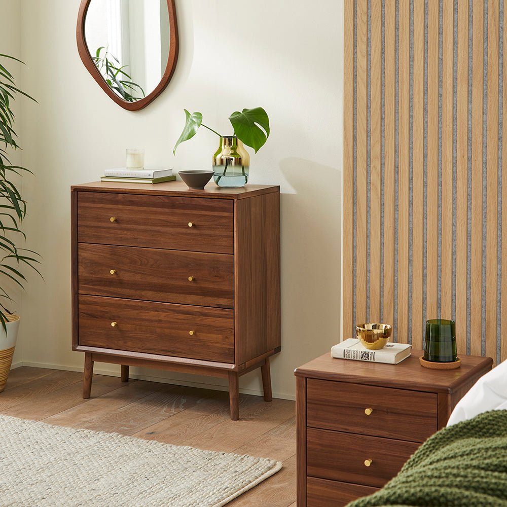 Wright Walnut Chest of 3 Drawers - Joe’s Haven
