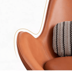 Snail Swivel Accent Armchair, Brown Leather - Joe’s Haven