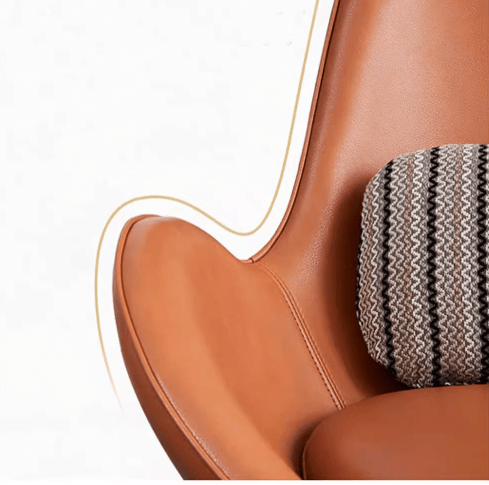 Snail Swivel Accent Armchair, Brown Leather - Joe’s Haven