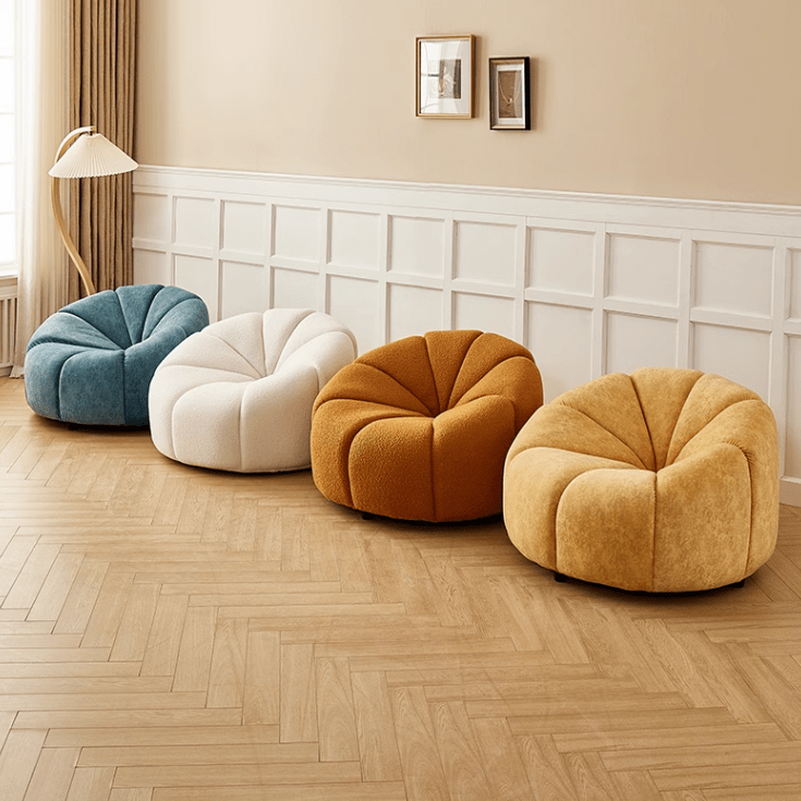 Arsav Pumpkin Armchair, White Boucle - Joe’s Haven
