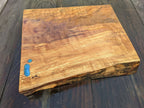 Beech kitchen board with Blue Epoxy detail. Measures 40cm by 33cm - Joe’s Haven