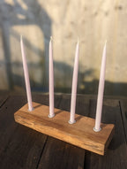 Walnut Four Candle holder - Joe’s Haven