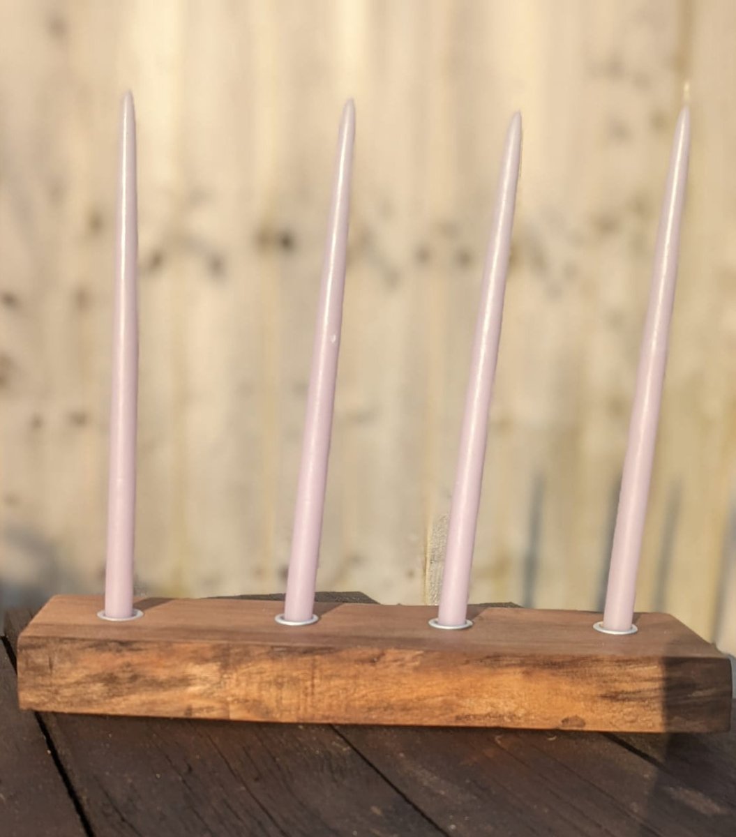 Walnut Four Candle holder - Joe’s Haven