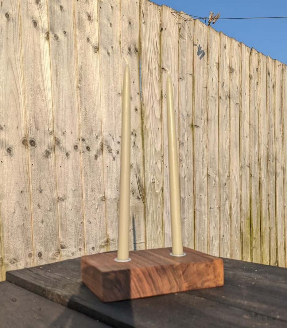 Walnut Two candle holder - Joe’s Haven