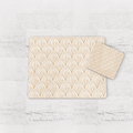 White & Gold Retro Geometric Placemats, Set of 4 or Set of 6 - Joe’s Haven