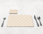 White & Gold Retro Geometric Placemats, Set of 4 or Set of 6 - Joe’s Haven