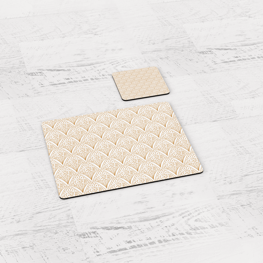 White & Gold Retro Geometric Placemats, Set of 4 or Set of 6 - Joe’s Haven