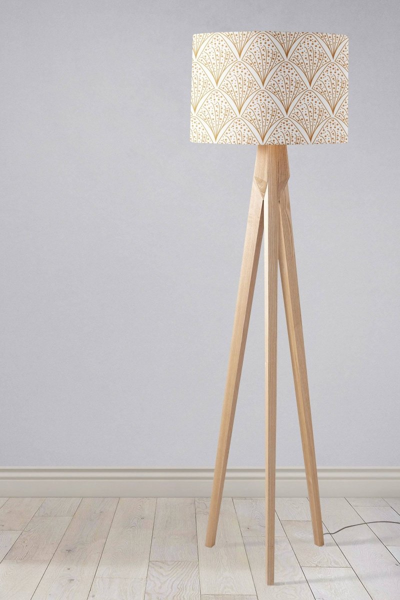 White and Gold Contemporary Lampshade, Ceiling or Table Lamp Shade - Joe’s Haven