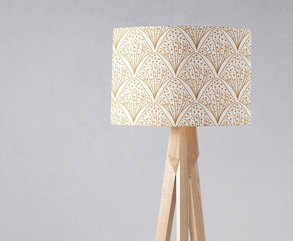White and Gold Contemporary Lampshade, Ceiling or Table Lamp Shade - Joe’s Haven