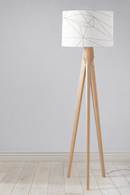 White and Rose Gold Lines Lampshade - Joe’s Haven