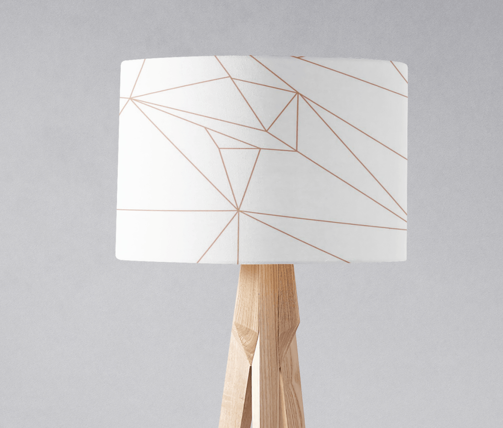 White and Rose Gold Lines Lampshade - Joe’s Haven