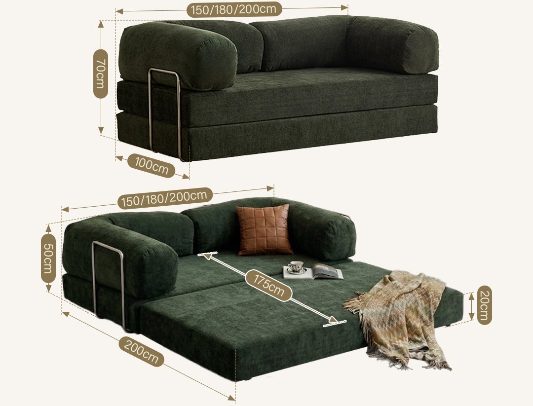 Yamada Foldable Lazy Sofa Bed, Linen - Joe’s Haven