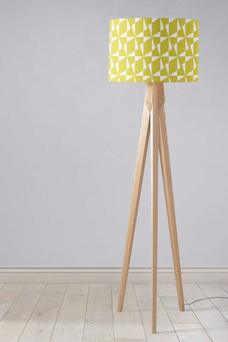 Yellow Retro Geometric Lampshade, Ceiling or Table Lamp Shade - Joe’s Haven