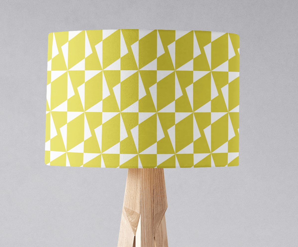 Yellow Retro Geometric Lampshade, Ceiling or Table Lamp Shade - Joe’s Haven