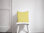 Yellow and White Geometric Tiles Design Cushion, Throw Pillow - Joe’s Haven