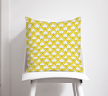Yellow and White Geometric Tiles Design Cushion, Throw Pillow - Joe’s Haven