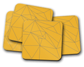Yellow and Grey Lines Contemporary Coasters, Table Decor Drinks Mat - Joe’s Haven