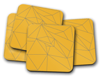 Yellow and Grey Lines Contemporary Coasters, Table Decor Drinks Mat - Joe’s Haven