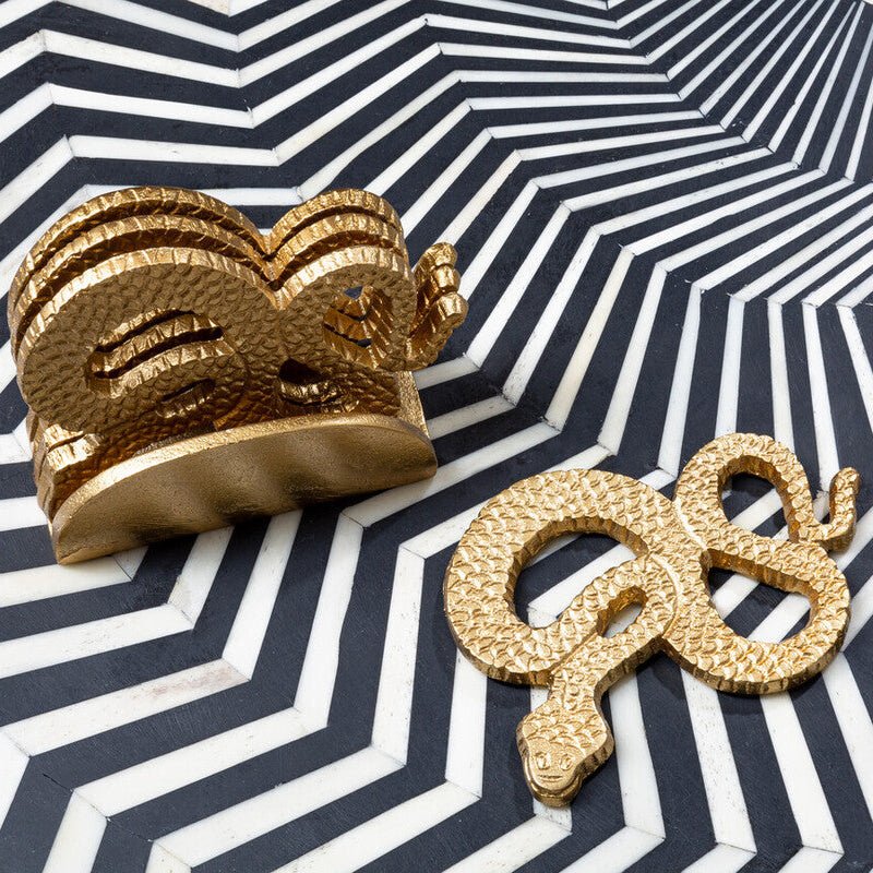 Serpent Gold Set of 4 Coasters with Holder - Joe’s Haven