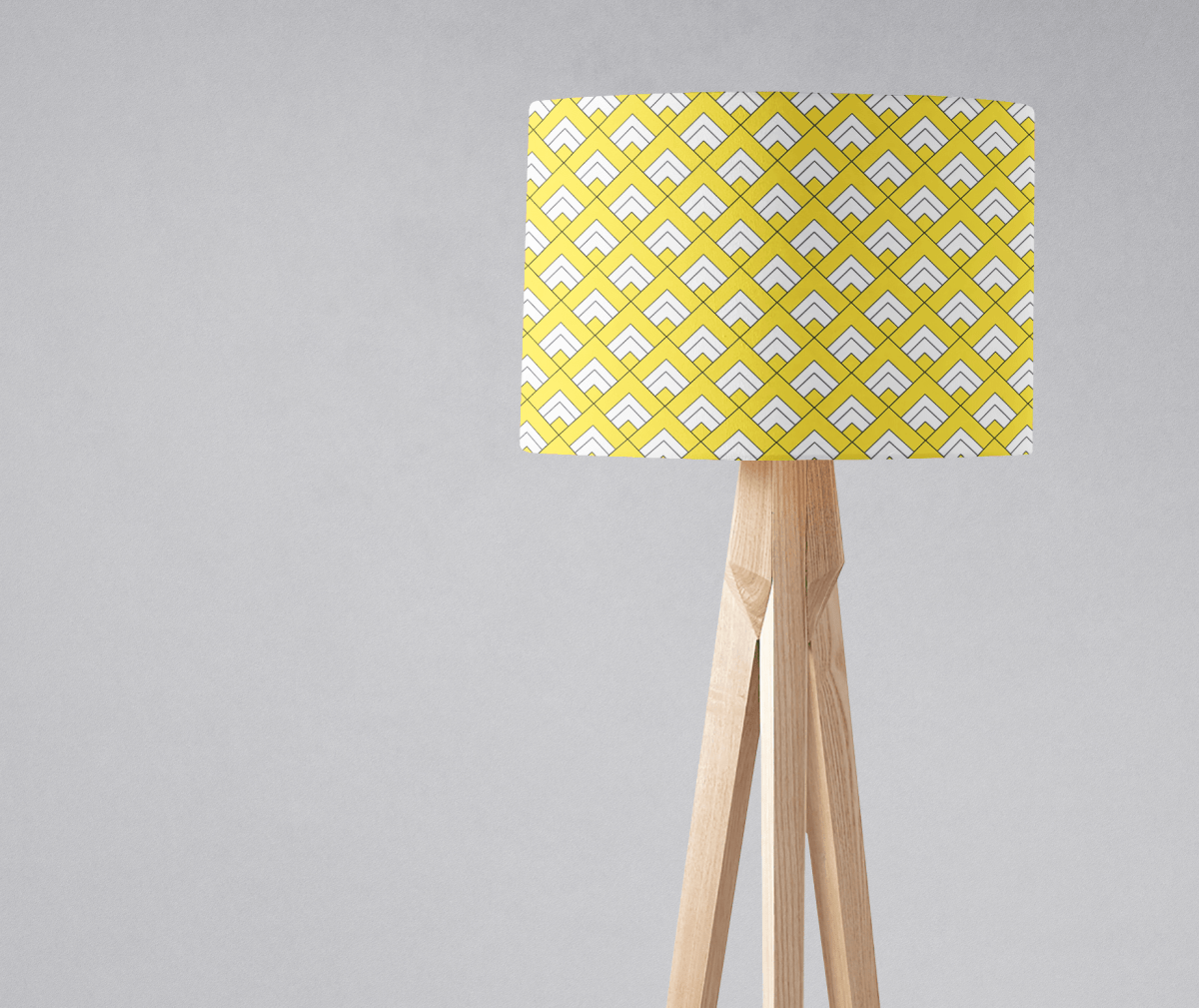 Yellow and White Geometric Tiles Design Lampshade, Ceiling or Table Lamp Shade - Joe’s Haven