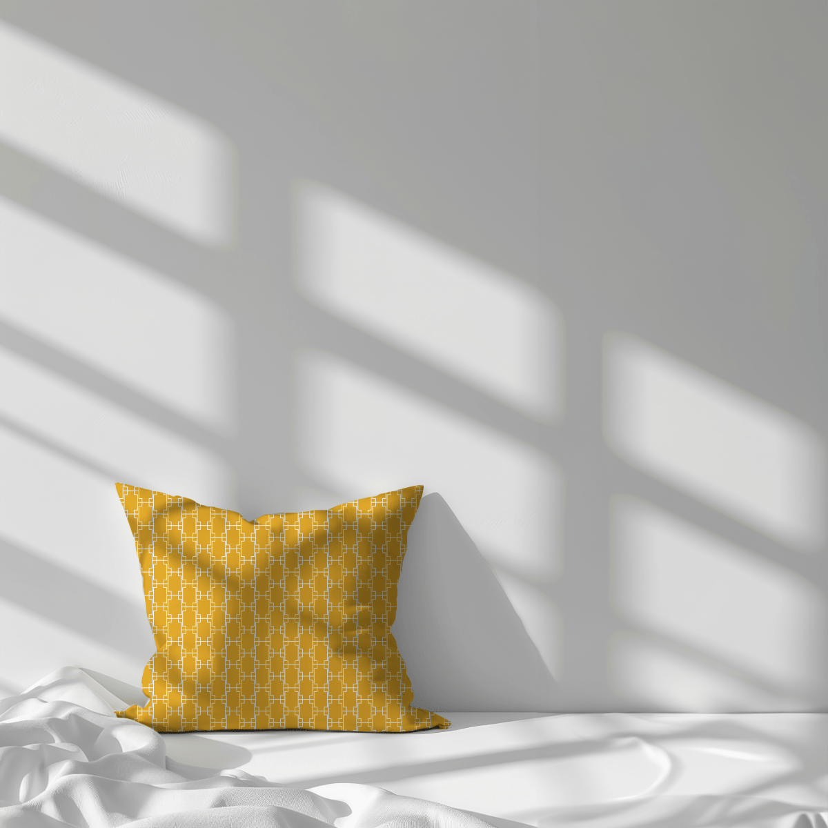 Retro Yellow Geometric Cushion Cover – Mid - Century Modern Throw Pillow - Joe’s Haven