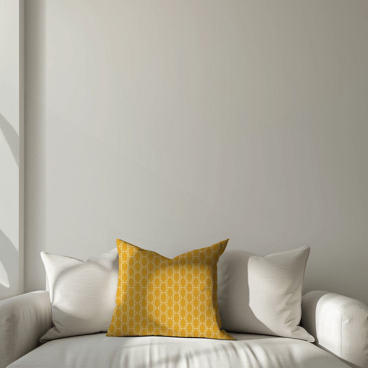 Retro Yellow Geometric Cushion Cover – Mid - Century Modern Throw Pillow - Joe’s Haven