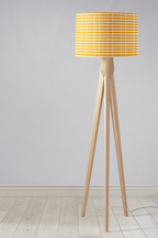 Yellow with White Geometric Stripes Lampshade, Ceiling or Table Lamp Shade - Joe’s Haven