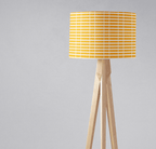 Yellow with White Geometric Stripes Lampshade, Ceiling or Table Lamp Shade - Joe’s Haven