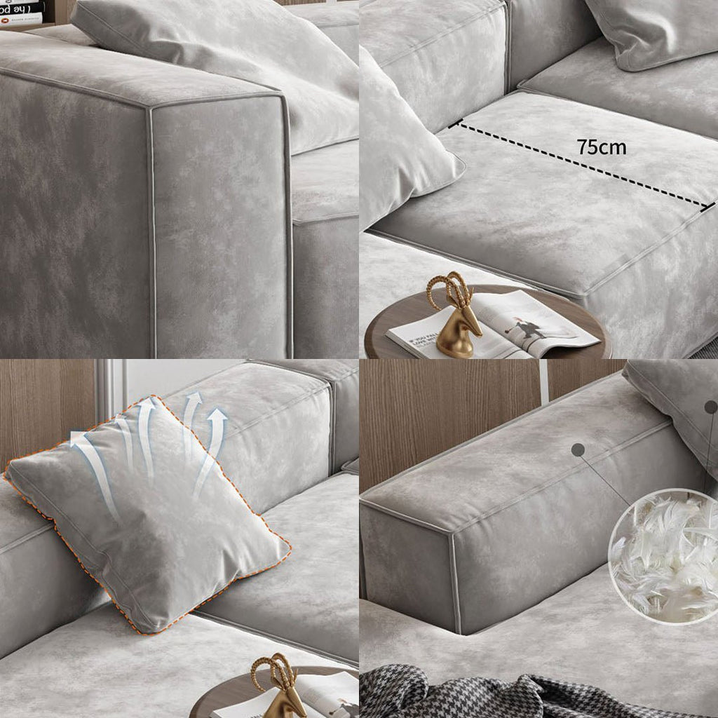 Yetta Three Seater, Four Seater Sofa, Corner Sofa, Grey Velvet - Joe’s Haven