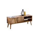 Marlow Light Mango Wood TV Stand with 2 Doors & 2 Shelves - Joe’s Haven