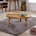 Marlow Light Mango Wood Round Low Coffee Table - Joe’s Haven