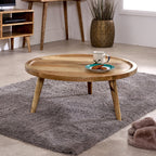 Marlow Light Mango Wood Round Low Coffee Table - Joe’s Haven