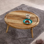 Marlow Light Mango Wood Round Low Coffee Table - Joe’s Haven