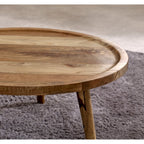 Marlow Light Mango Wood Round Low Coffee Table - Joe’s Haven