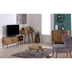 Marlow Light Mango Wood Round Low Coffee Table - Joe’s Haven