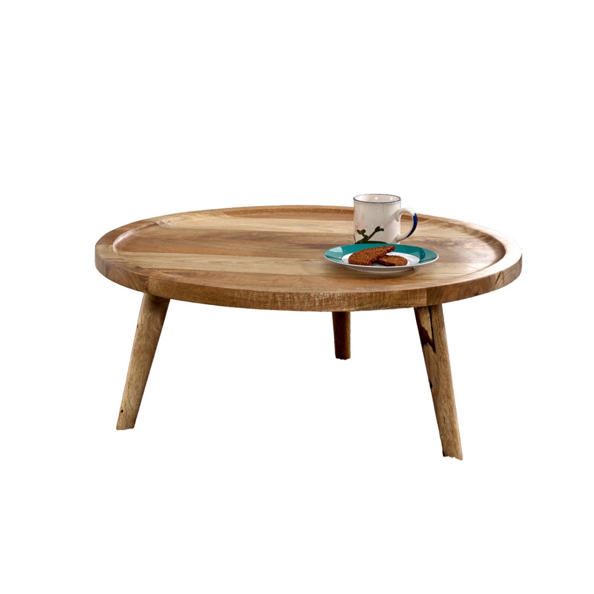 Marlow Light Mango Wood Round Low Coffee Table - Joe’s Haven