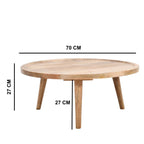 Marlow Light Mango Wood Round Low Coffee Table - Joe’s Haven