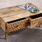 Marlow Light Mango Wood Coffee Table with 2 Drawers - Joe’s Haven
