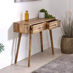 Marlow Light Mango Wood Console Table with 2 Drawers - Joe’s Haven