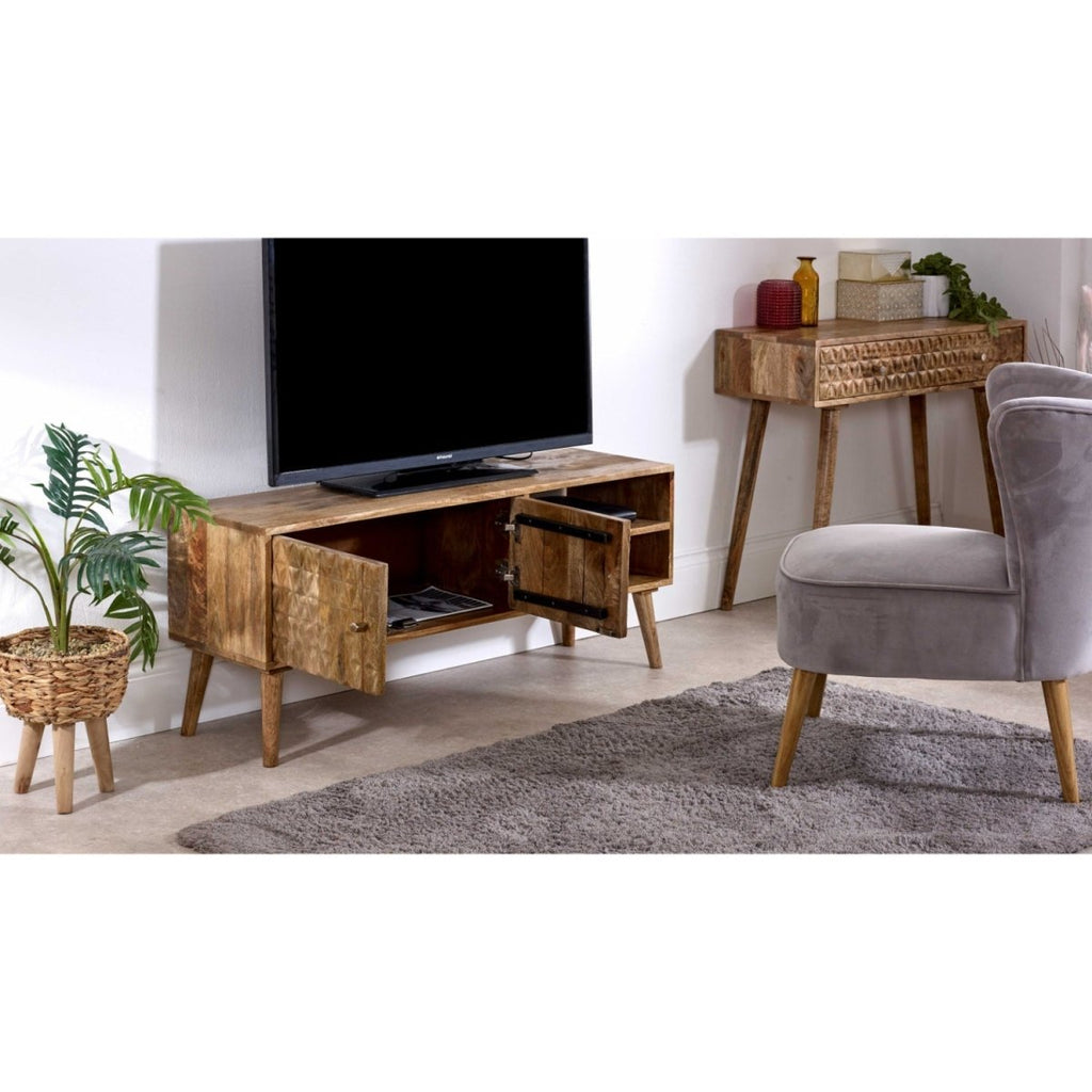Marlow Light Mango Wood Console Table with 2 Drawers - Joe’s Haven