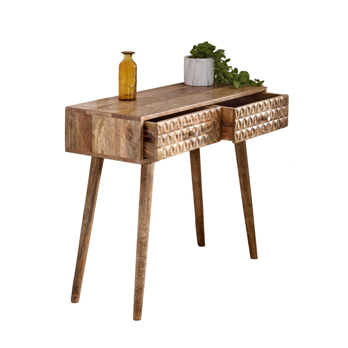 Marlow Light Mango Wood Console Table with 2 Drawers - Joe’s Haven